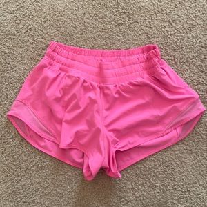 RARE SONIC PINK HOTTY HOT LULU LEMON SHORTS!!